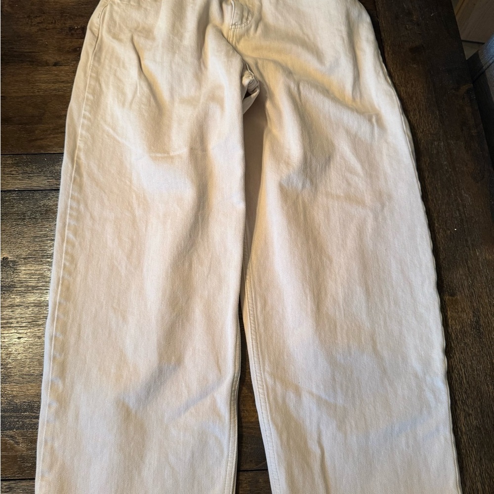ASOS unisex wide leg raw hem off white jeans 28/28 - Picture 5 of 5